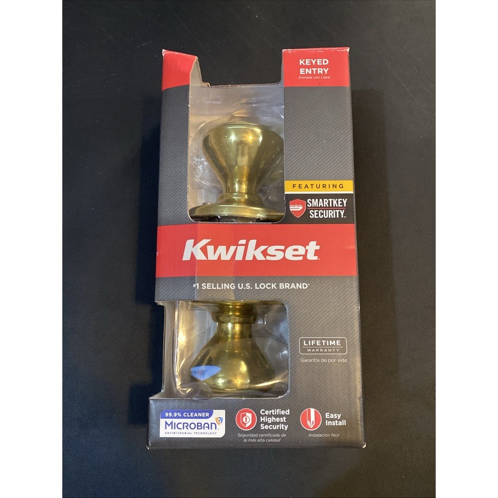 Kwikset‎ Signature SmartKey Brass Entry Lockset Microban Technology